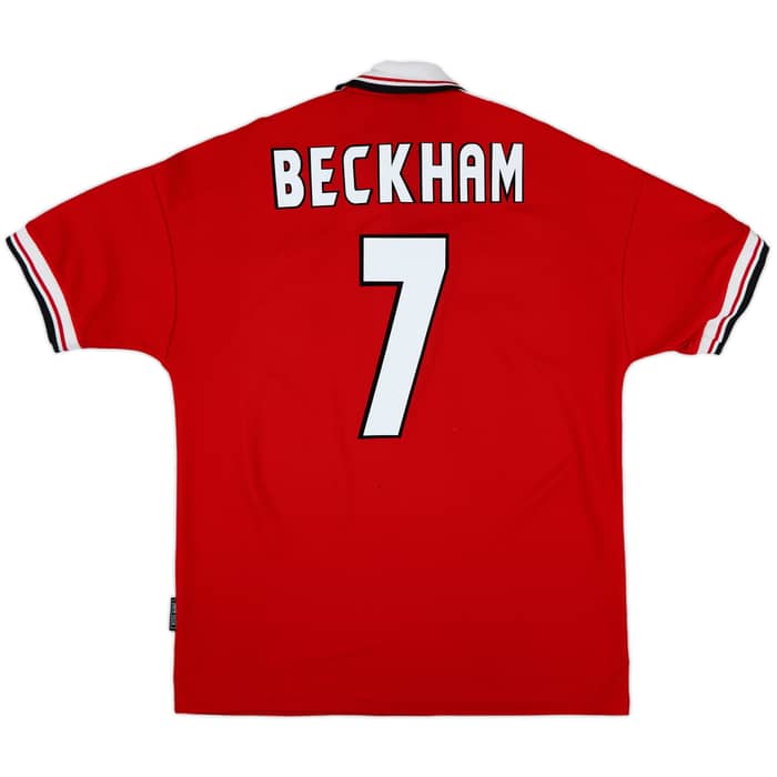 1998-00 Manchester United Home Shirt Beckham #7 - 7/10 - (L)