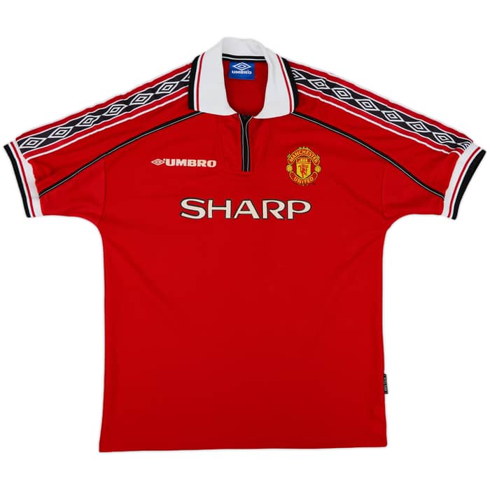 1998-00 Manchester United Home Shirt Beckham #7 - 7/10 - (L)