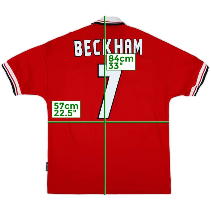 1998-00 Manchester United Home Shirt Beckham #7 - 7/10 - (L)