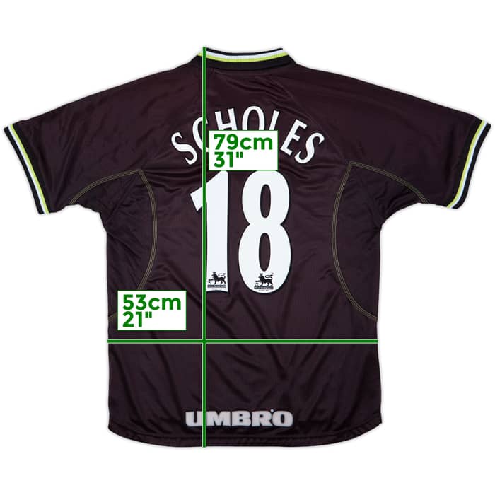 1998-99 Manchester United Third Shirt Scholes #18 - 7/10 - (L)
