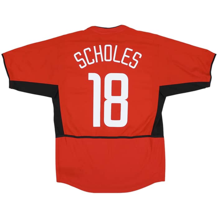 2002-04 Manchester United Home Shirt Scholes #18 - 6/10 - (M)