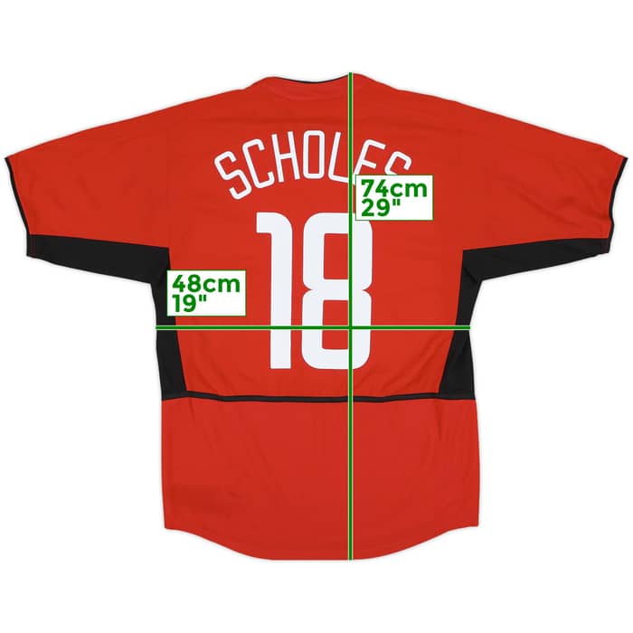 2002-04 Manchester United Home Shirt Scholes #18 - 6/10 - (M)