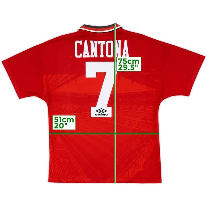 1994-96 Manchester United Home Shirt Cantona #7 - 8/10 - (M)