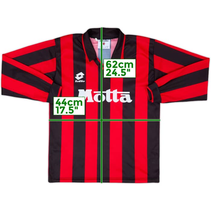 1993-94 AC Milan Home L/S Shirt - 8/10 - (XL.Boys)