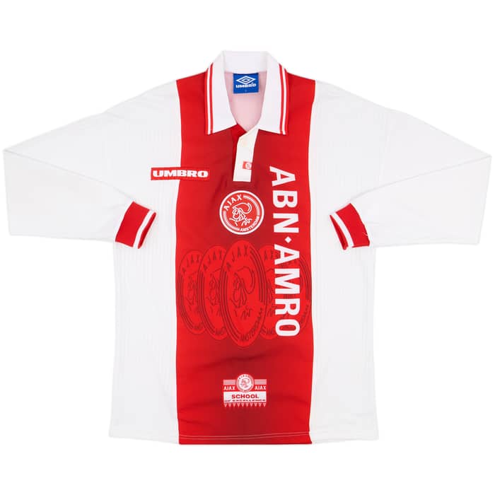 1997-98 Ajax Home L/S Shirt F.De Boer #4 - 10/10 - (L)