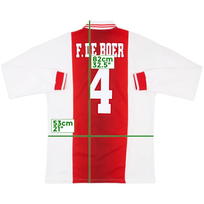 1997-98 Ajax Home L/S Shirt F.De Boer #4 - 10/10 - (L)