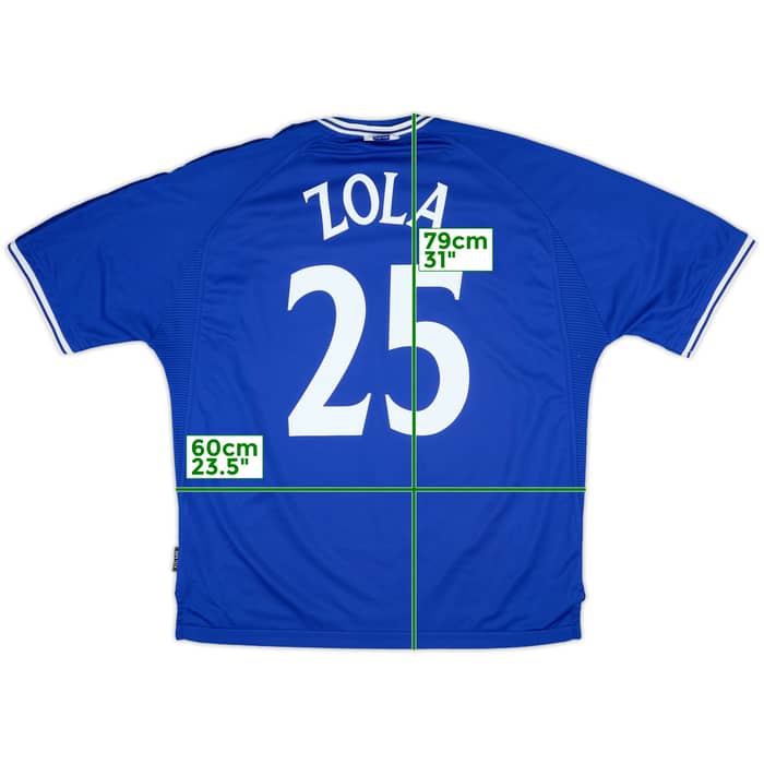 1999-01 Chelsea Home Shirt Zola #25 - 9/10 - (XXL)