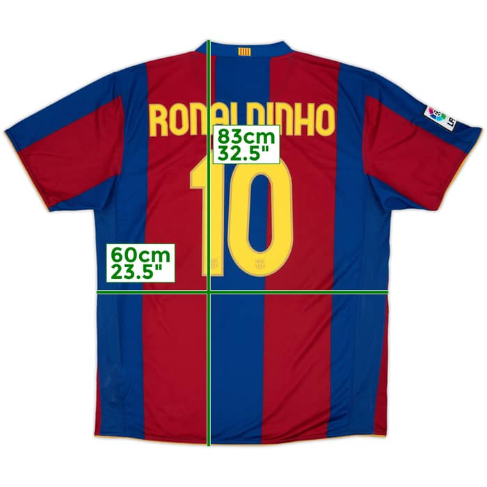 2007-08 Barcelona Home Shirt Ronaldinho #10 - 9/10 - (XL)