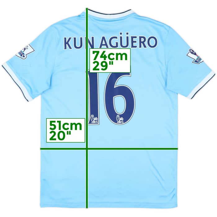 2013-14 Manchester City Home Shirt Kun Aguero #16 - 6/10 - (M)