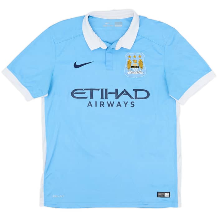 2015-16 Manchester City Home Shirt Silva #21 - 8/10 - (M)