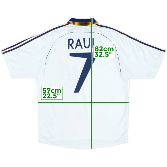 1998-00 Real Madrid Home Shirt Raul #7 - 8/10 - (L)