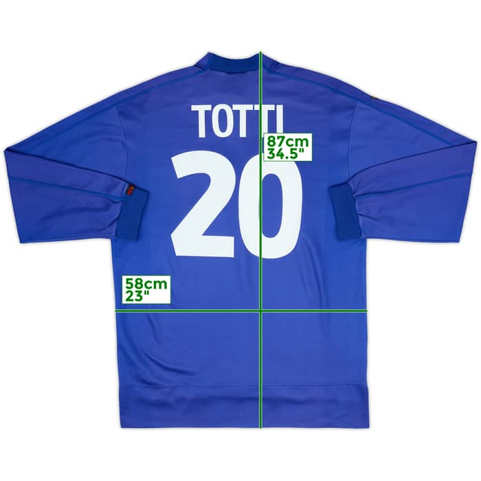 1998-99 Italy Home L/S Shirt Totti #20 - 7/10 - (XL)