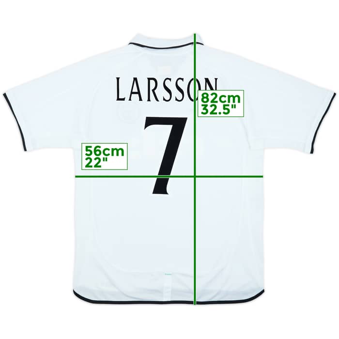 2001-02 Celtic Away Shirt Larsson #7 - 9/10 - (L)