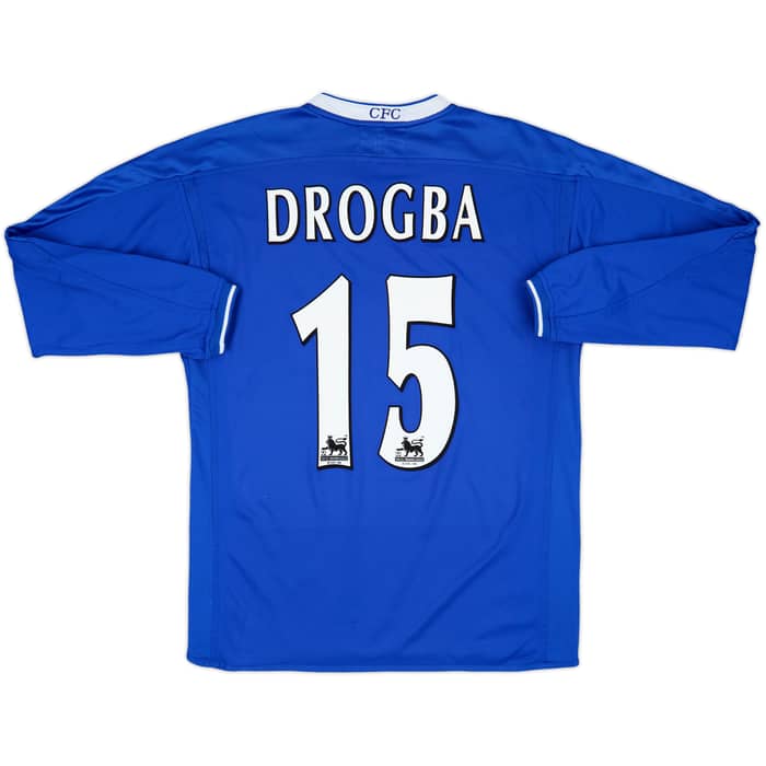 2003-05 Chelsea Home L/S Shirt Drogba #15 - 9/10 - (M)