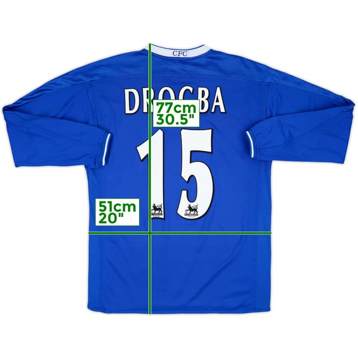 2003-05 Chelsea Home L/S Shirt Drogba #15 - 9/10 - (M)