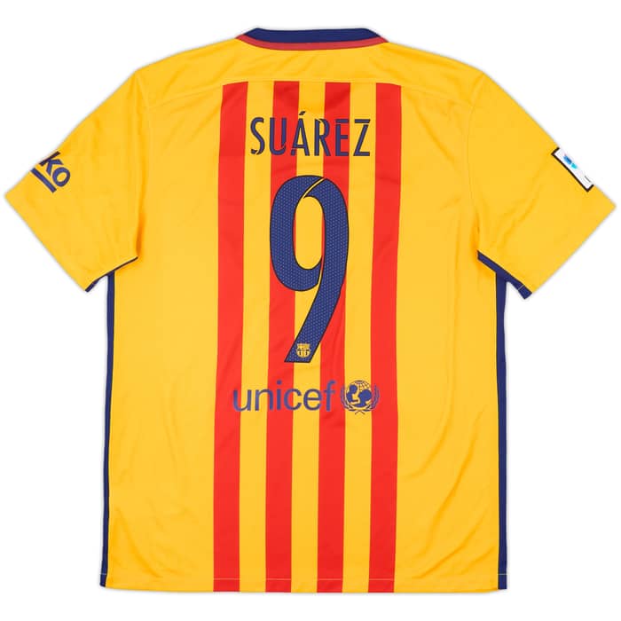 2015-16 Barcelona Away Shirt Suarez #9 - 9/10 - (L)
