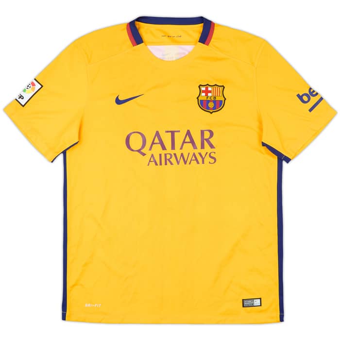2015-16 Barcelona Away Shirt Suarez #9 - 9/10 - (L)