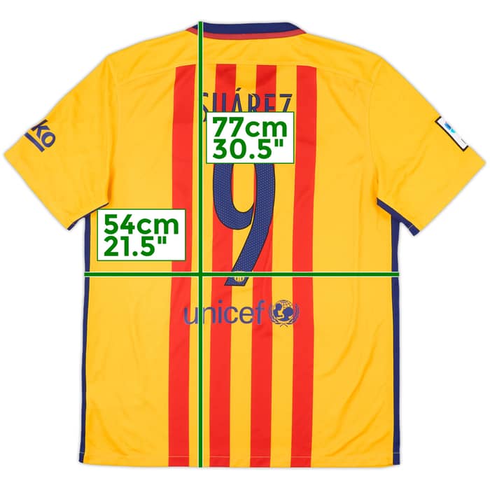 2015-16 Barcelona Away Shirt Suarez #9 - 9/10 - (L)