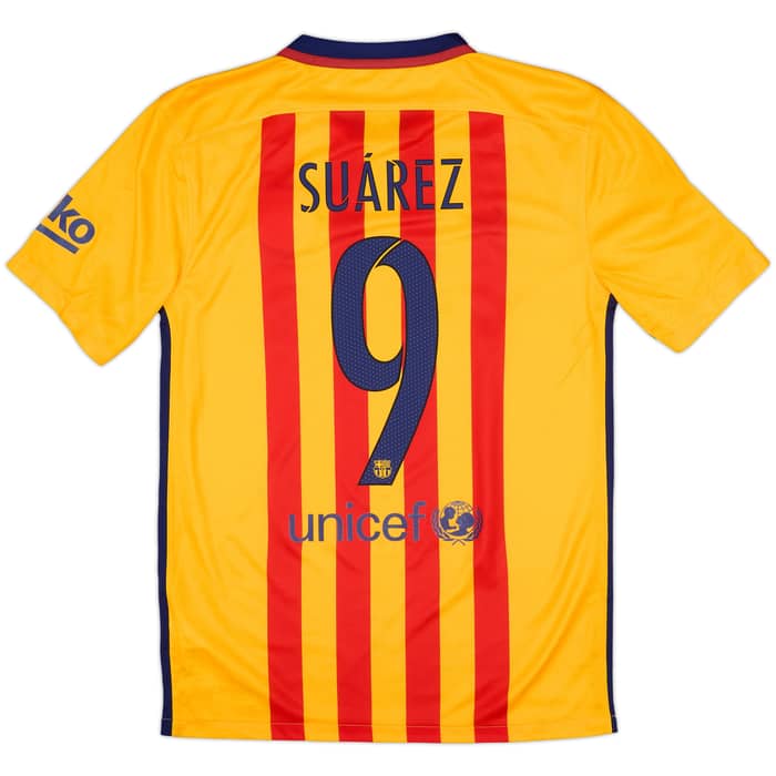 2015-16 Barcelona Away Shirt Suarez #9 - 9/10 - (S)