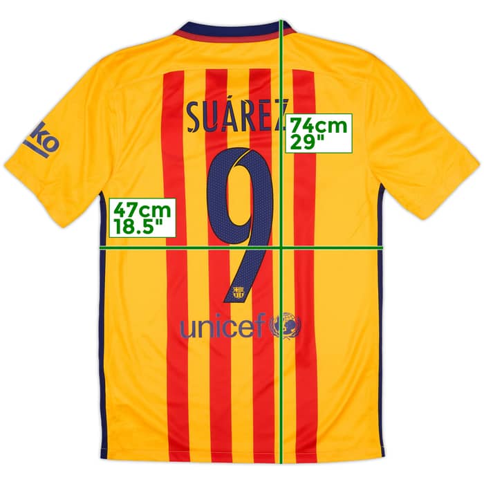 2015-16 Barcelona Away Shirt Suarez #9 - 9/10 - (S)