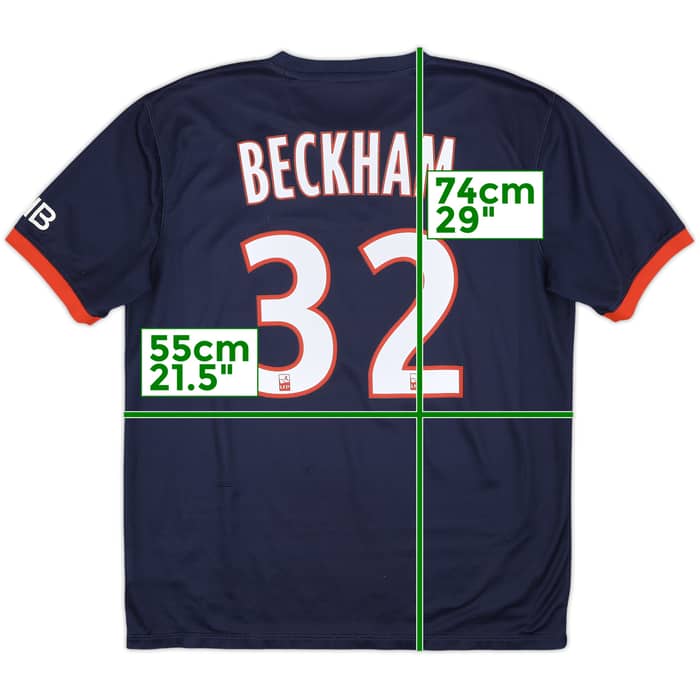 2013-14 Paris Saint-Germain Home Shirt Beckham #32 - 8/10 - (L)