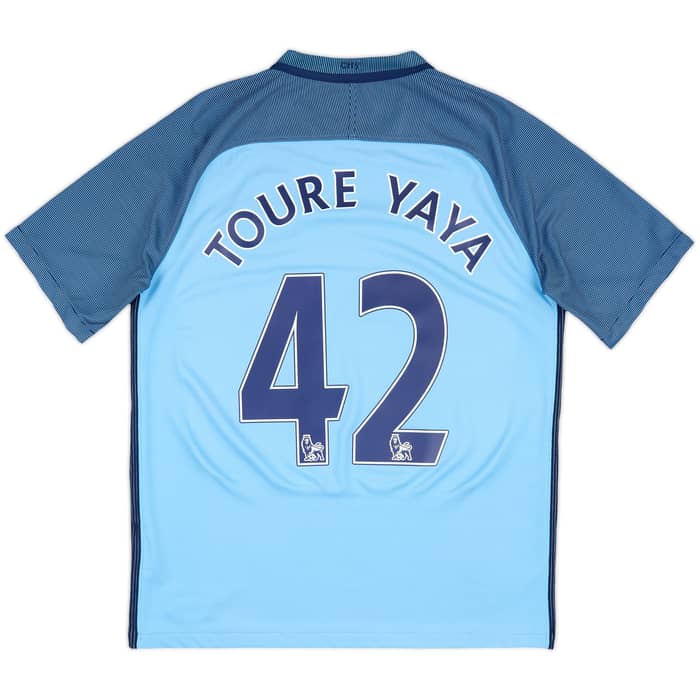 2016-17 Manchester City Home Shirt Toure Yaya #42 - 9/10 - (M)