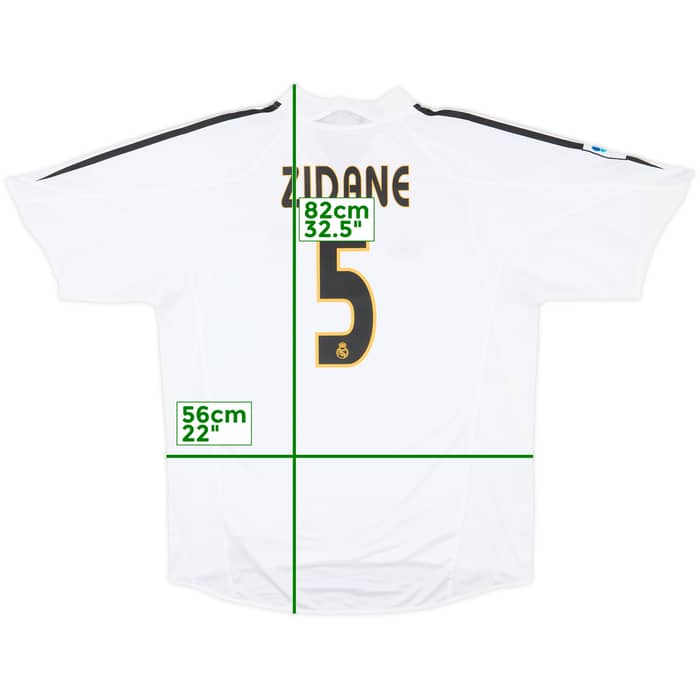 2004-05 Real Madrid Home Shirt Zidane #5 - 8/10 - (L)