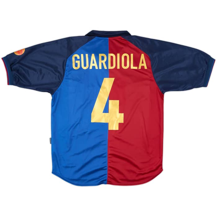 1999-00 Barcelona Centenary Home Shirt Guardiola #4 - 9/10 - (M)