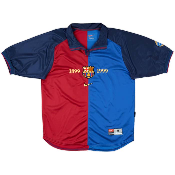1999-00 Barcelona Centenary Home Shirt Guardiola #4 - 9/10 - (M)