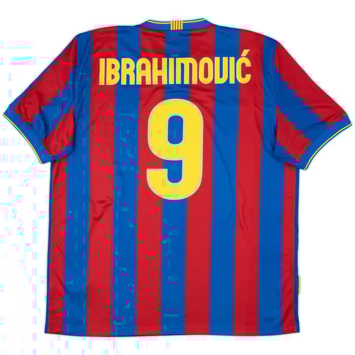 2009-10 Barcelona Home Shirt Ibrahimovic #9 - 10/10 - (XL)