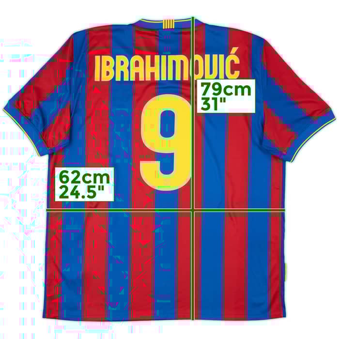 2009-10 Barcelona Home Shirt Ibrahimovic #9 - 10/10 - (XL)