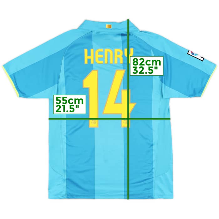 2007-09 Barcelona Away Shirt Henry #14 - 8/10 - (M)