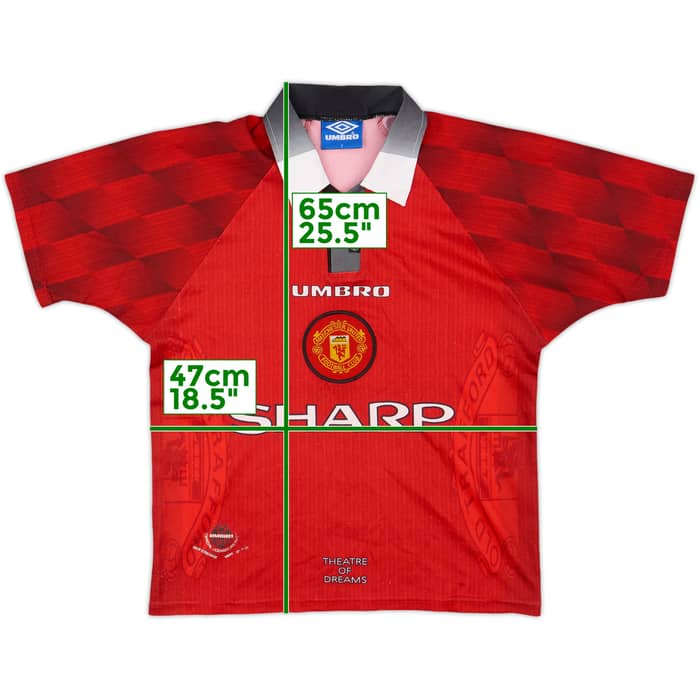 1996-98 Manchester United Home Shirt - 8/10 - (Y)