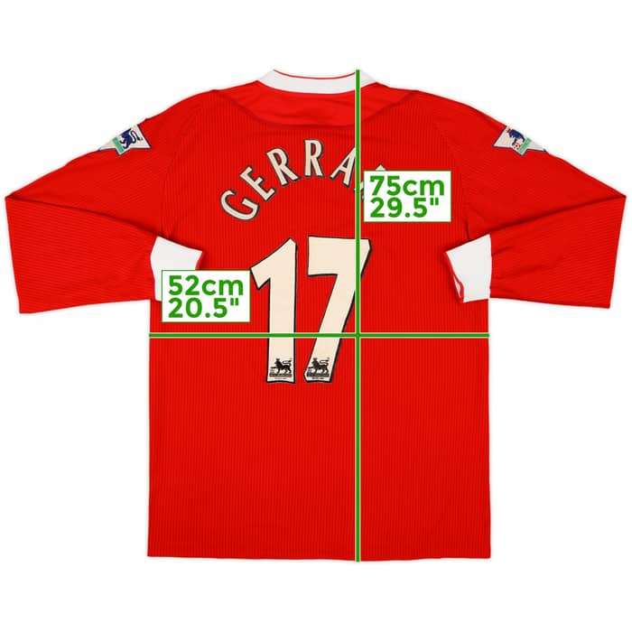 2002-04 Liverpool Home L/S Shirt Gerrard #8 - 8/10 - (M)