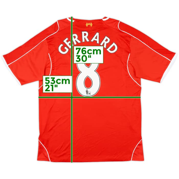 2014-15 Liverpool Home Shirt Gerrard #8 - 7/10 - (L)