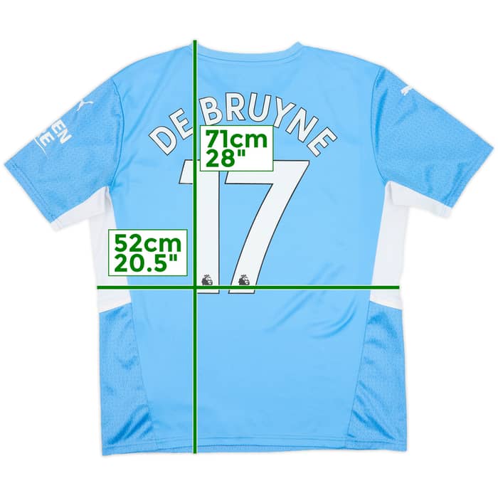 2021-22 Manchester City Home Shirt De Bruyne #17 - 8/10 - (L)