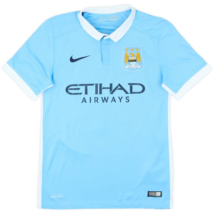 2015-16 Manchester City Home Shirt Kun Aguero #10 - 7/10 - (S)