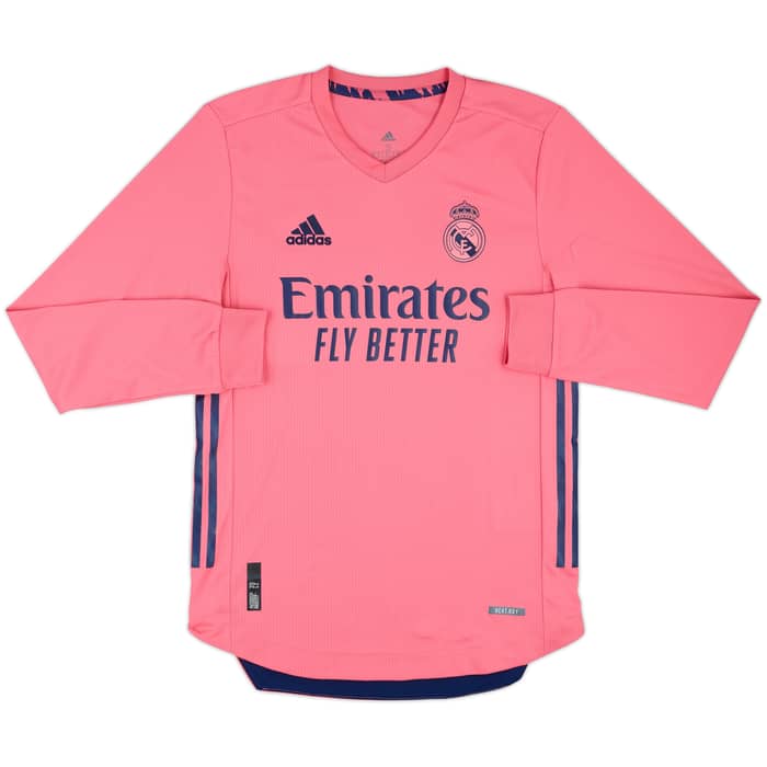 2020-21 Real Madrid Authentic Away L/S Shirt - 9/10 - (S)