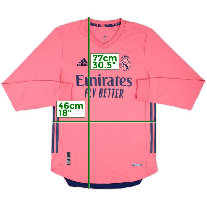 2020-21 Real Madrid Authentic Away L/S Shirt - 9/10 - (S)