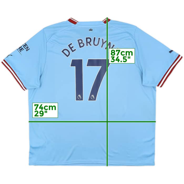 2022-23 Manchester City Home Shirt De Bruyne #17 - 8/10 - (3XL)