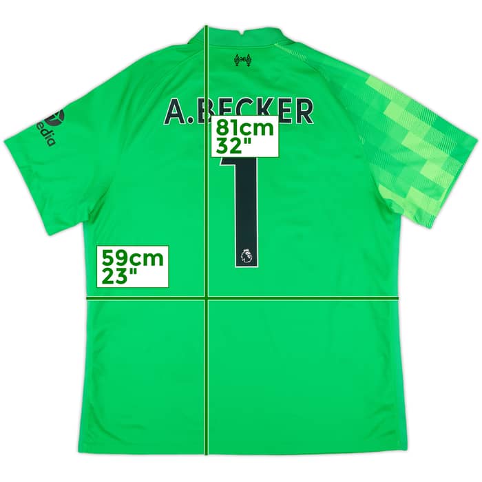 2021-22 Liverpool GK S/S Shirt A.Becker #1 - 9/10 - (XL)