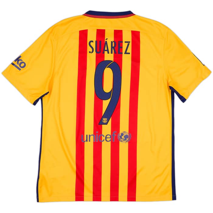 2015-16 Barcelona Away Shirt Suarez #9 - 10/10 - (L)