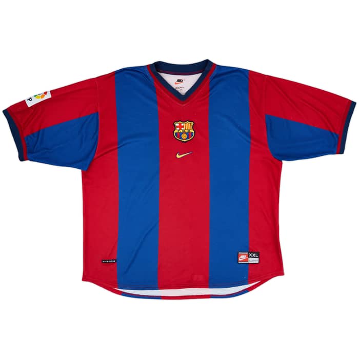 1998-00 Barcelona Home Shirt Rivaldo #11 - 8/10 - (XXL)