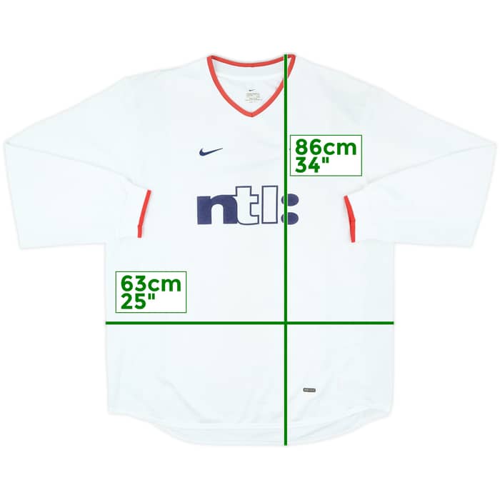 2001-02 Rangers Away L/S Shirt - 8/10 - (XXL)