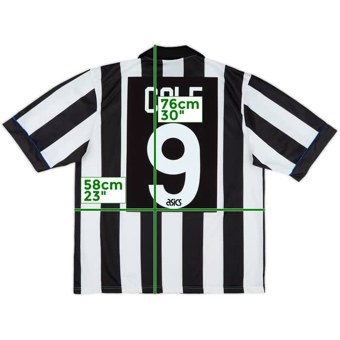 1993-95 Newcastle Home Shirt Cole #9 - 8/10 - (L)