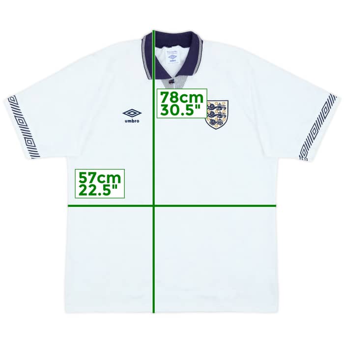 1990-92 England Home Shirt - 9/10 - (L)