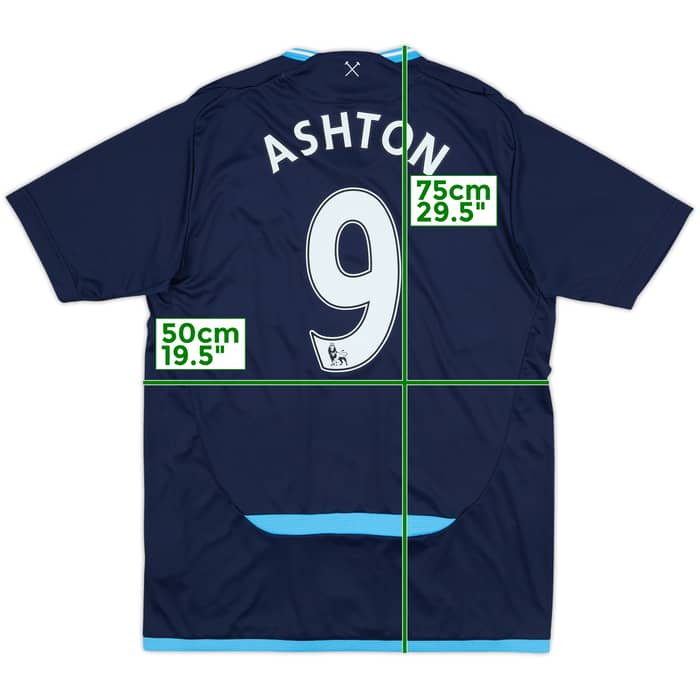 2009-10 West Ham Away Shirt Ashton #9 - 8/10 - (M)
