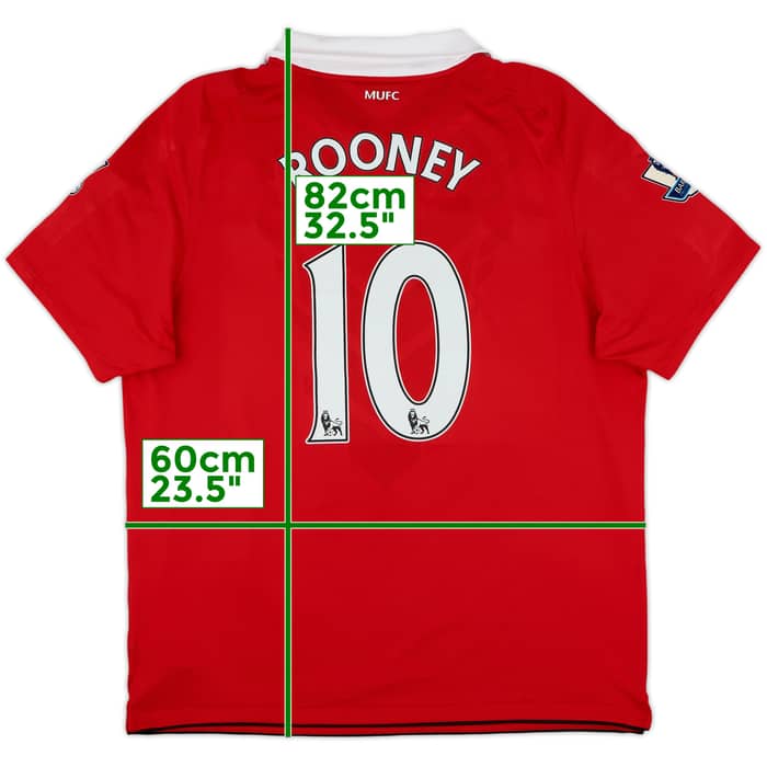 2010-11 Manchester United Home Shirt Rooney #10 - 8/10 - (XL)