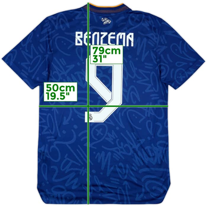 2021-22 Real Madrid Authentic Away Shirt Benzema #9 - 10/10 - (M)