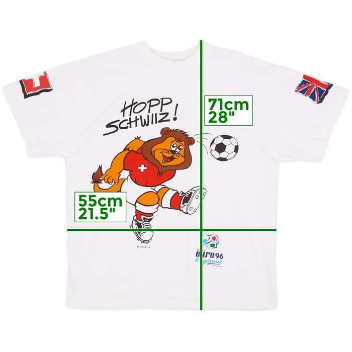 1996 Switzerland Euro 96 Cotton Tee - 8/10 - (L)